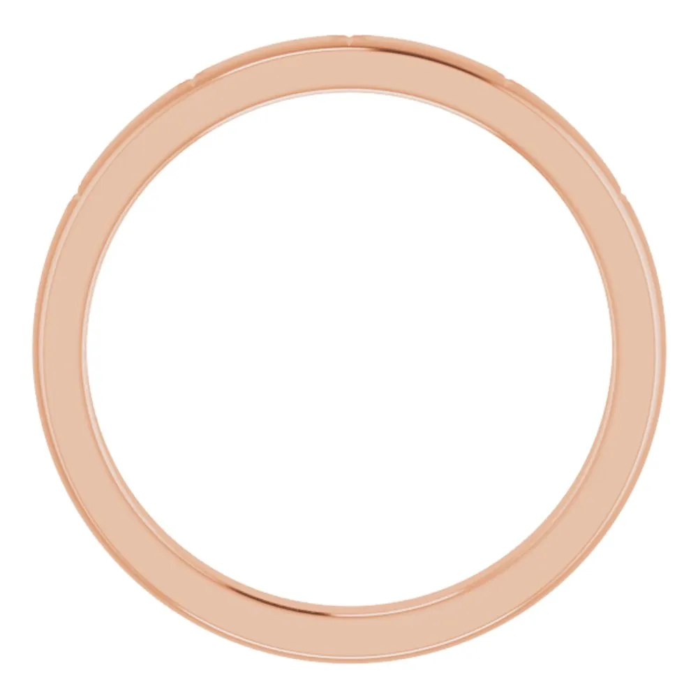 2.2mm 10K Rose Gold Starburst Standard Fit Band