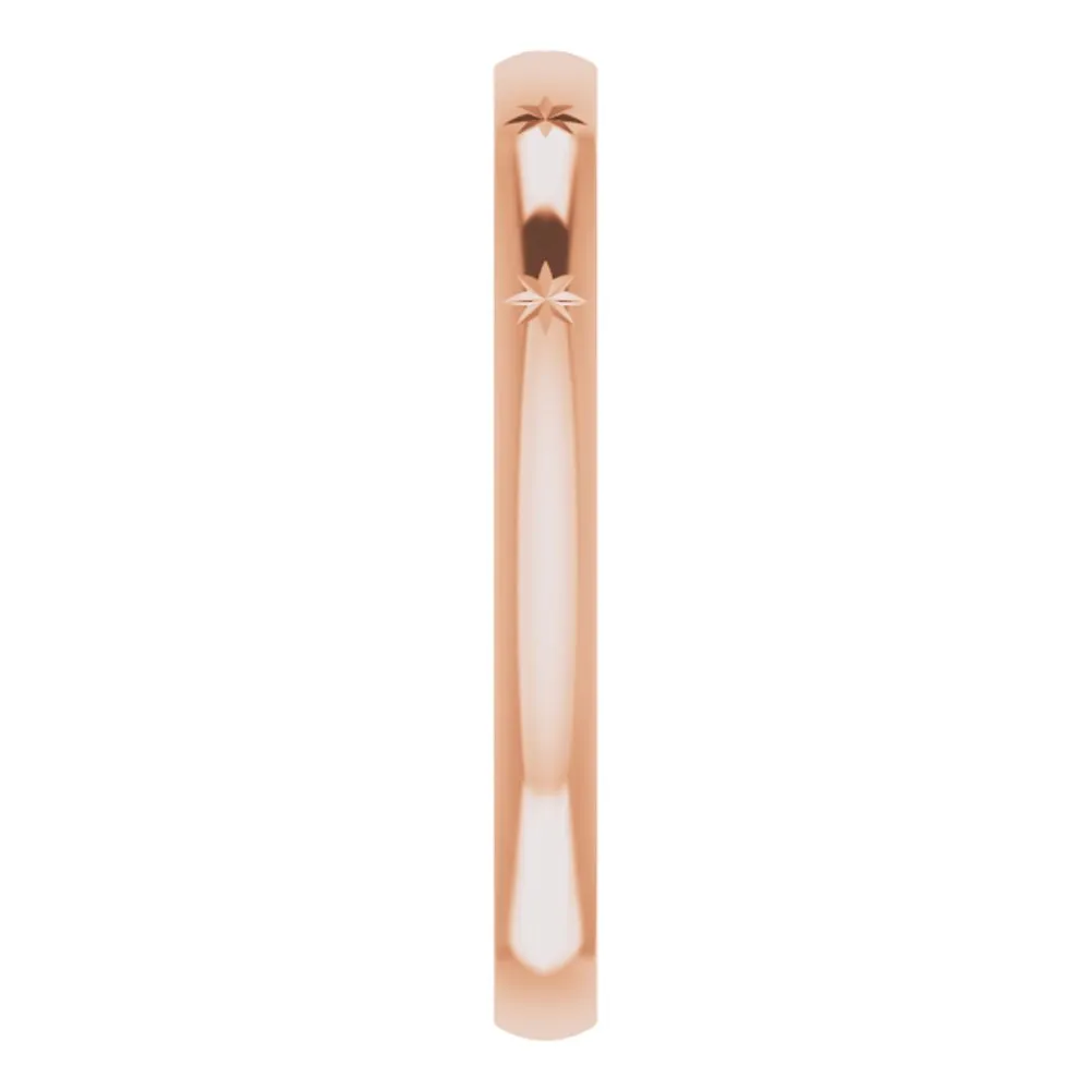 2.2mm 10K Rose Gold Starburst Standard Fit Band