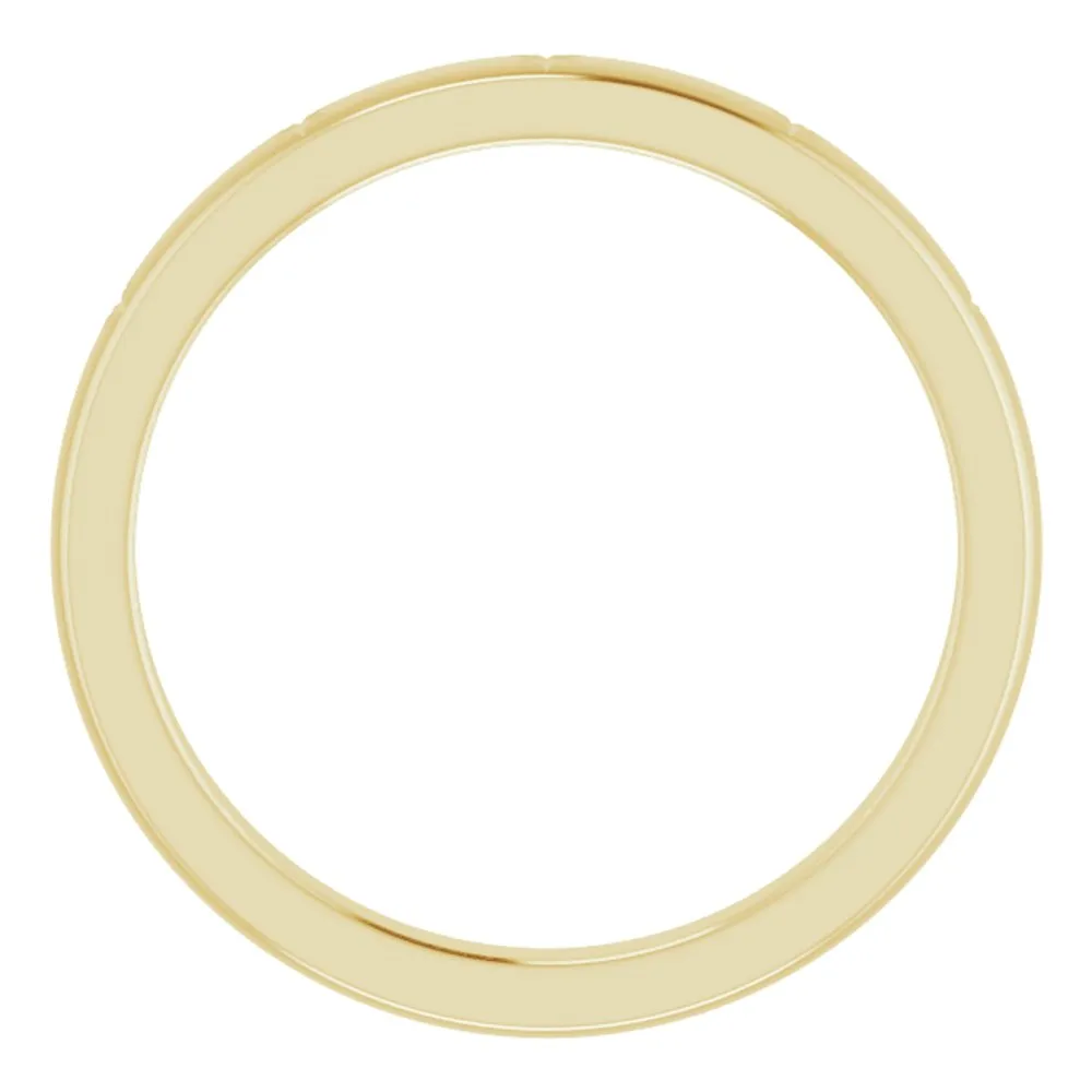 2.2mm 10K Yellow Gold Starburst Standard Fit Band