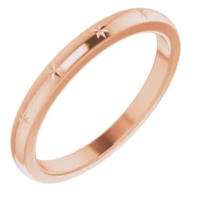 2.2mm 14K Rose Gold Starburst Standard Fit Band