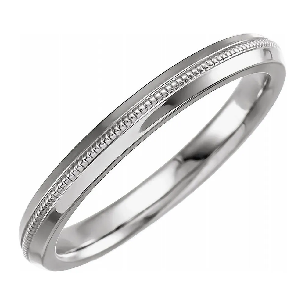 2.5mm 14K White Gold Knife Edge Standard Fit Band