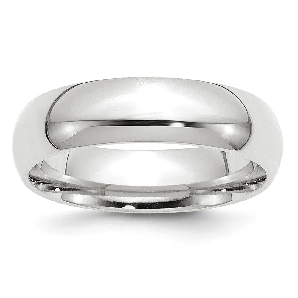 2.5mm to 6mm Platinum Standard Weight Polished Domed Comfort Fit Band