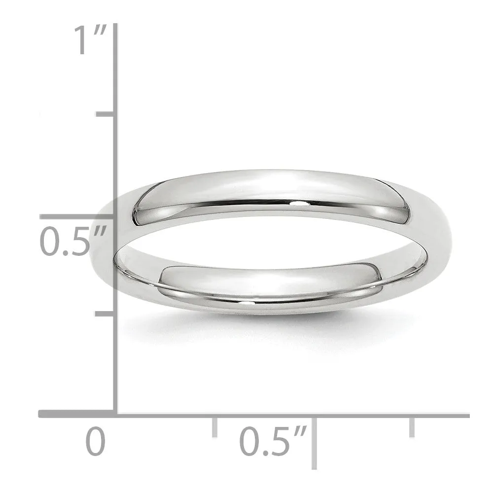 2.5mm to 6mm Platinum Standard Weight Polished Domed Comfort Fit Band