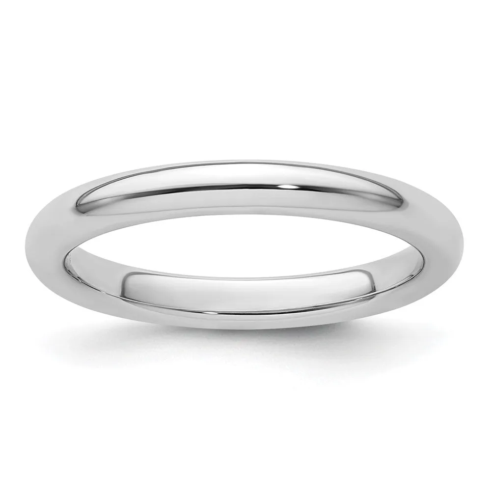 2.5mm to 6mm Platinum Standard Weight Polished Domed Comfort Fit Band