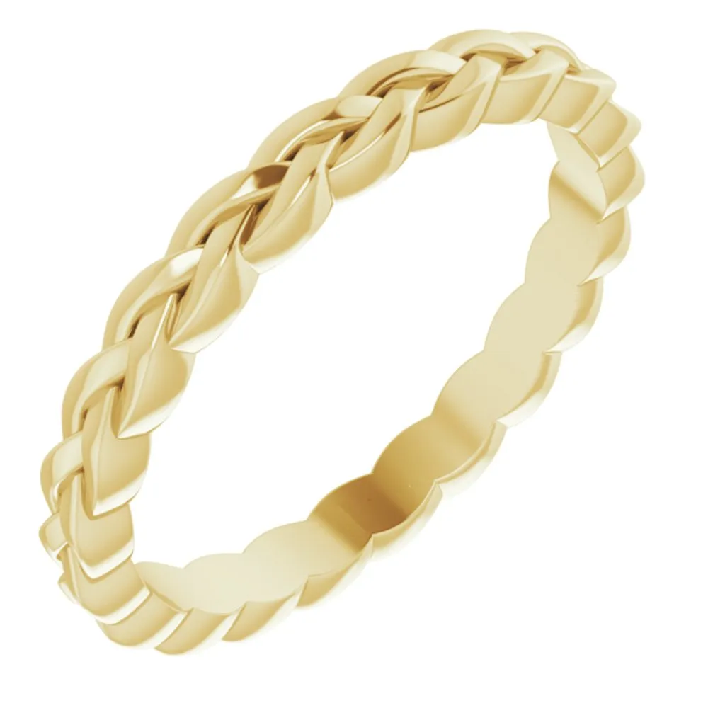 2mm 14K Yellow Gold Woven Standard Fit Band