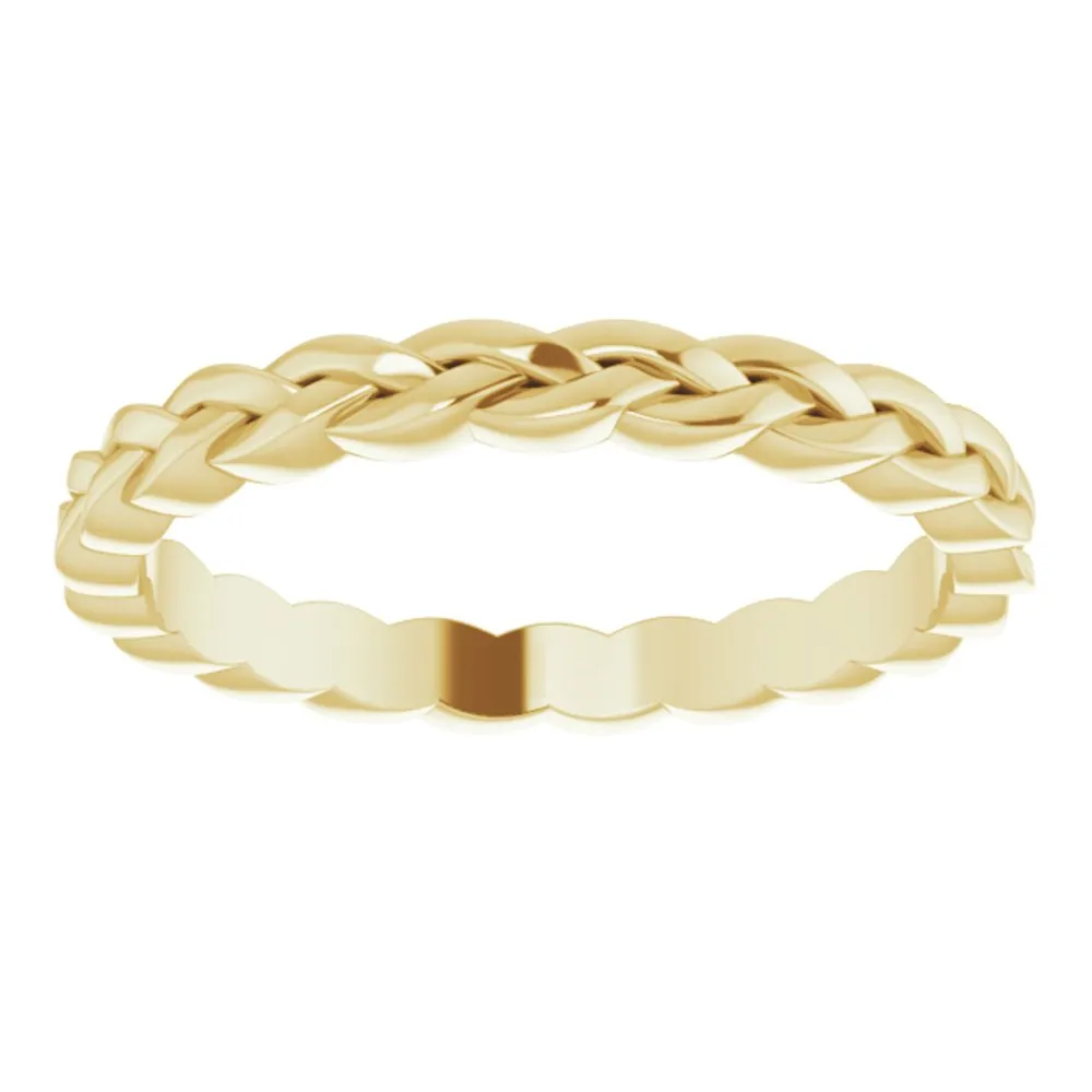 2mm 14K Yellow Gold Woven Standard Fit Band