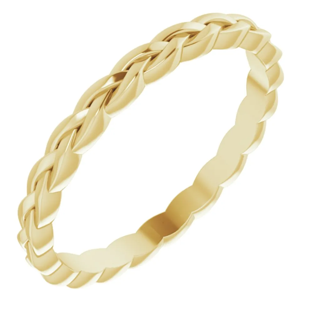 2mm 14K Yellow Gold Woven Standard Fit Band