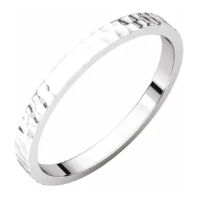 2mm Platinum Hammered Flat Standard Fit Band