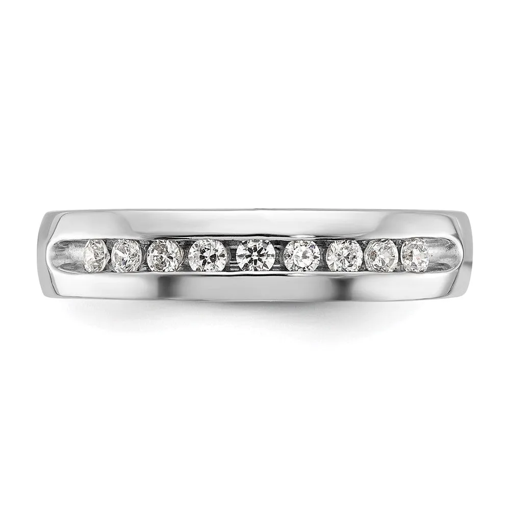 4.5mm 14K White Gold 9-Stone 1/4 Ctw Diamond Standard Fit Band