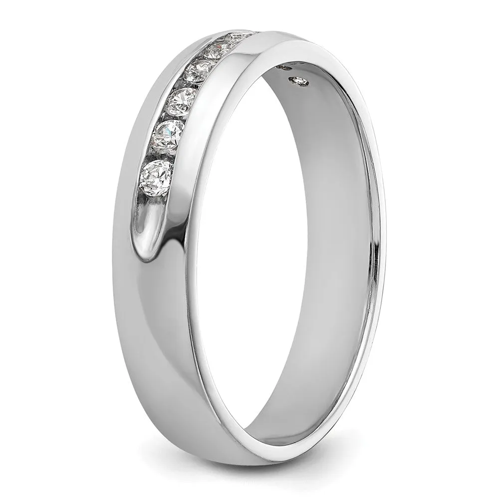 4.5mm 14K White Gold 9-Stone 1/4 Ctw Diamond Standard Fit Band