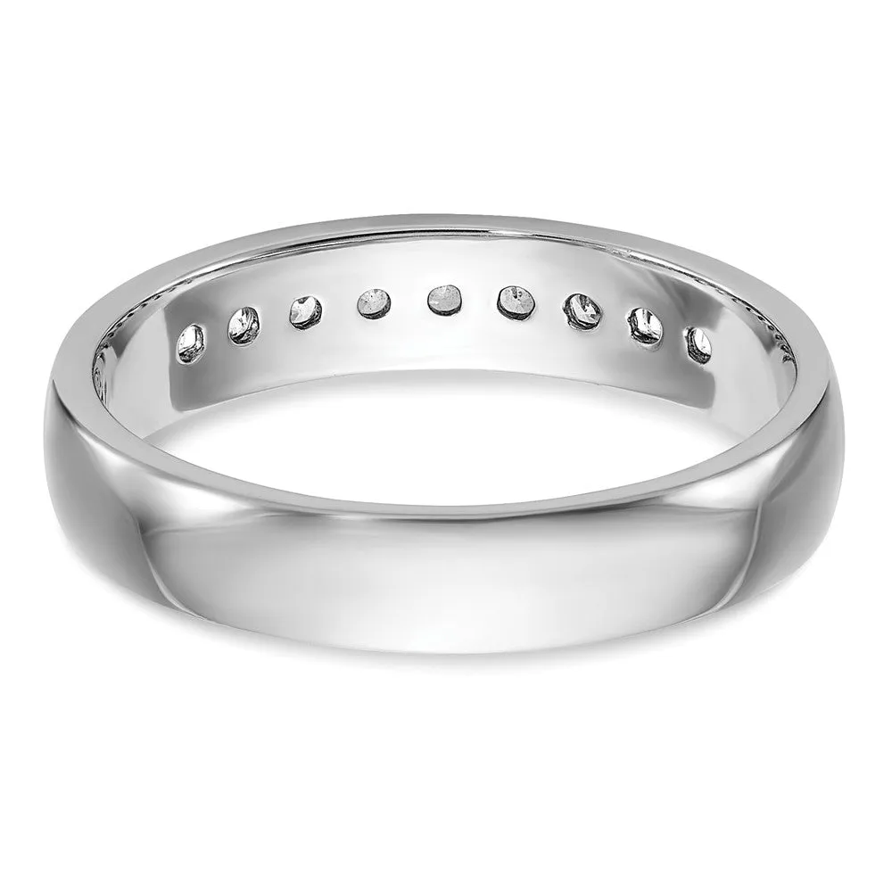 4.5mm 14K White Gold 9-Stone 1/4 Ctw Diamond Standard Fit Band