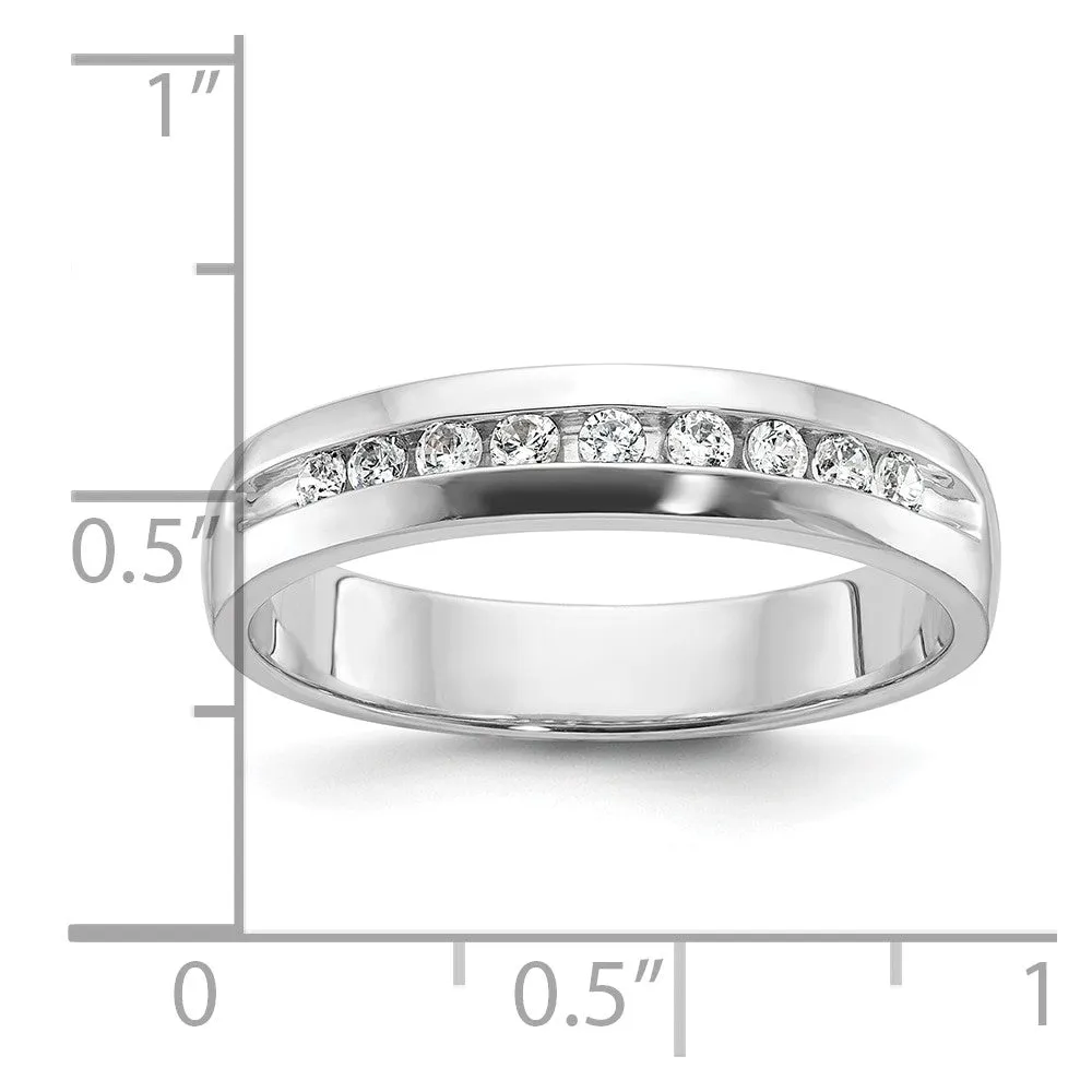 4.5mm 14K White Gold 9-Stone 1/4 Ctw Diamond Standard Fit Band