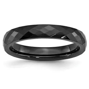 4mm Black Ceramic Faceted Standard Fit Band