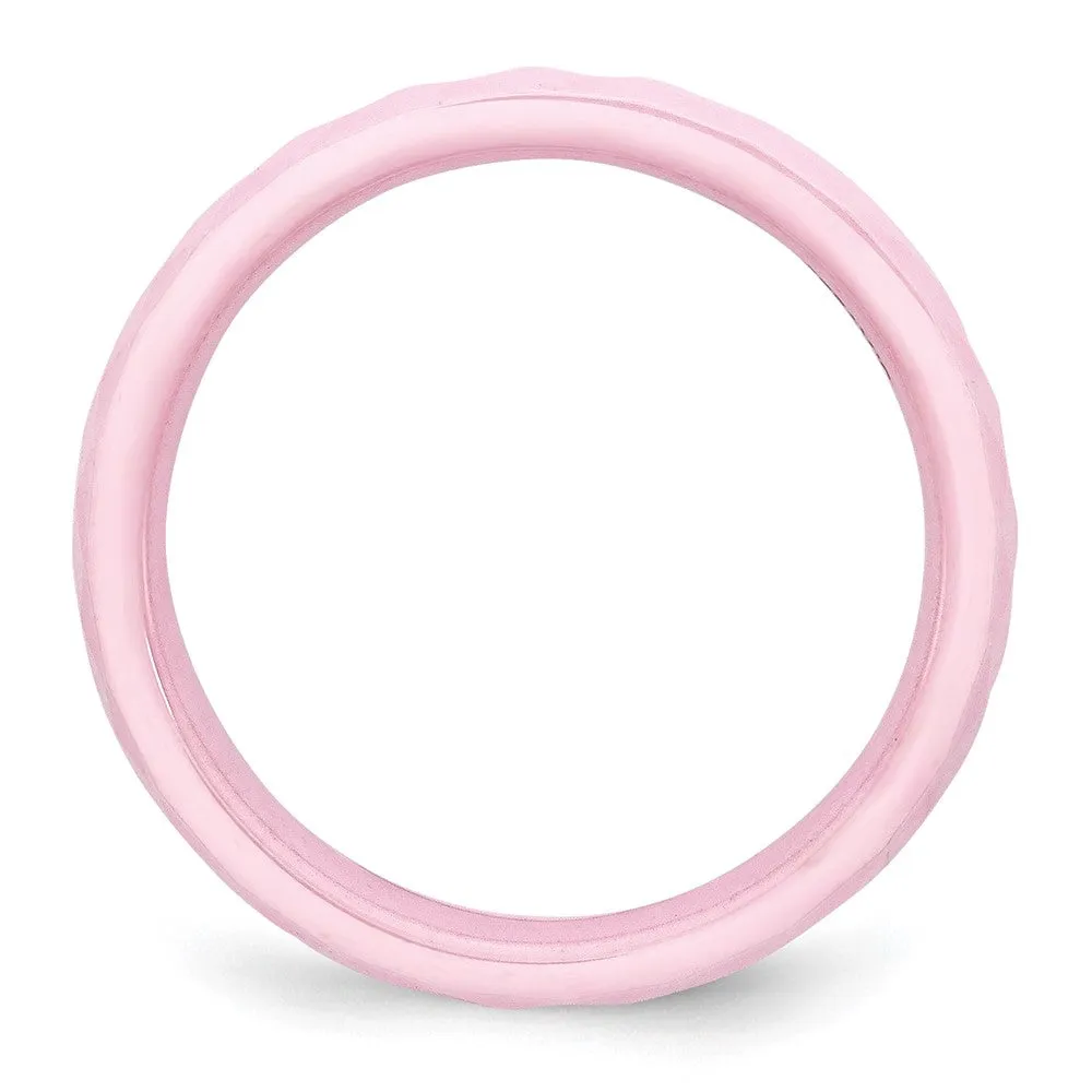 4mm Pink Ceramic Faceted Standard Fit Band