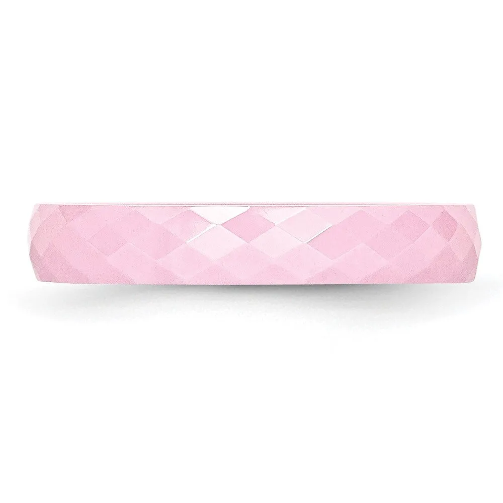 4mm Pink Ceramic Faceted Standard Fit Band