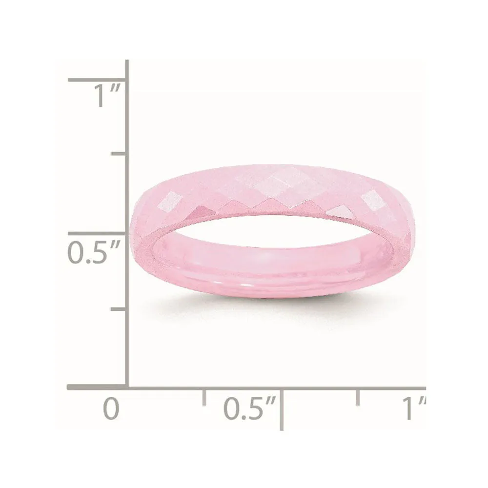 4mm Pink Ceramic Faceted Standard Fit Band