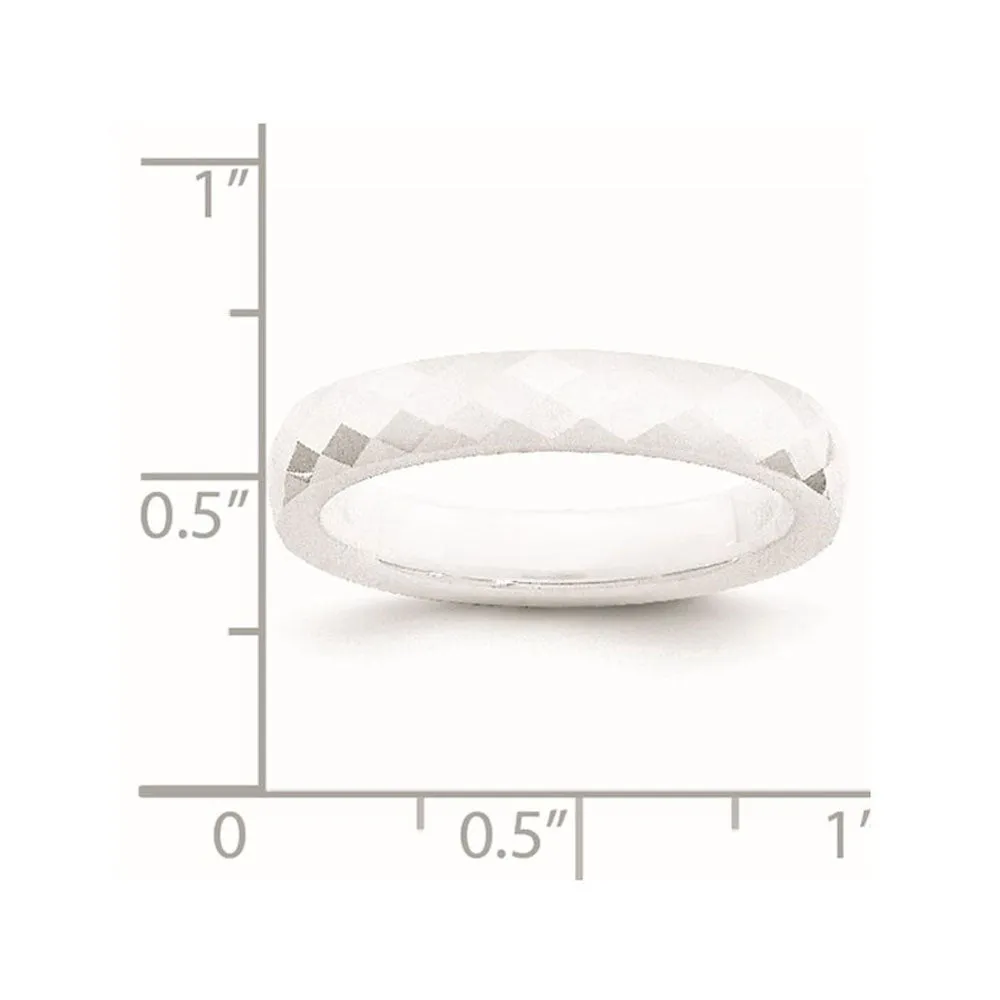 4mm White Ceramic Faceted Standard Fit Band