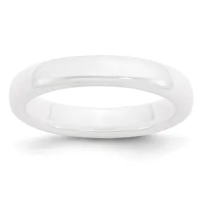 4mm White Ceramic Polished Domed Standard Fit Band