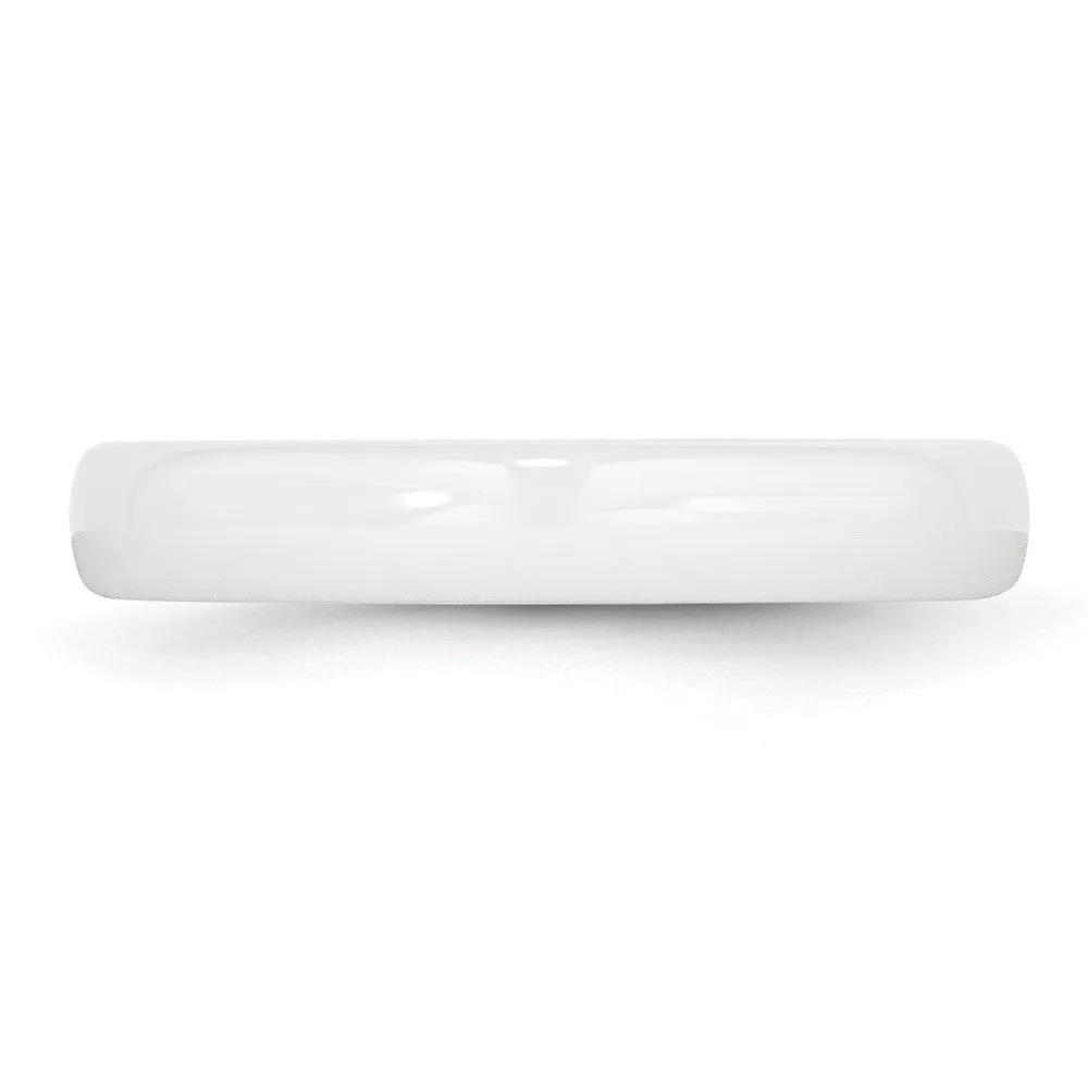 4mm White Ceramic Polished Domed Standard Fit Band