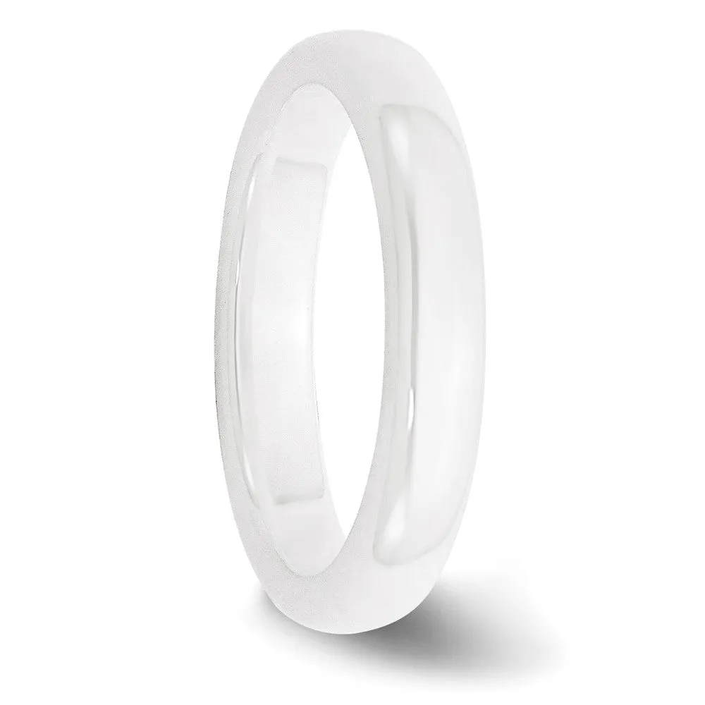 4mm White Ceramic Polished Domed Standard Fit Band