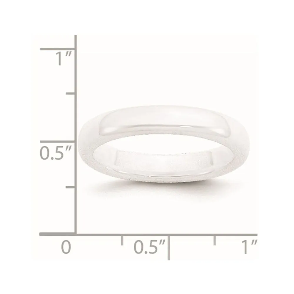 4mm White Ceramic Polished Domed Standard Fit Band