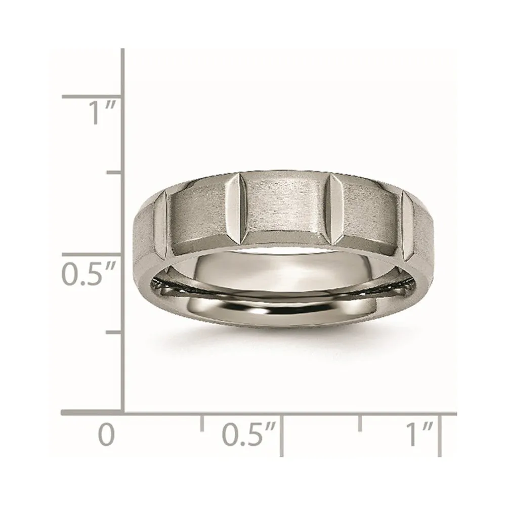 6mm Titanium Grooved & Beveled Edge Standard Fit Band