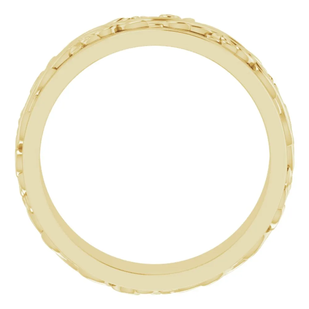 7mm 10K Yellow Gold Sculptural Standard Fit Band