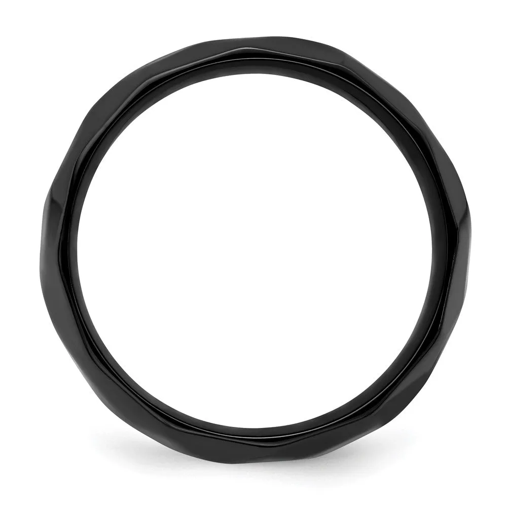 7mm Black Zirconium Hammered Standard Fit Band