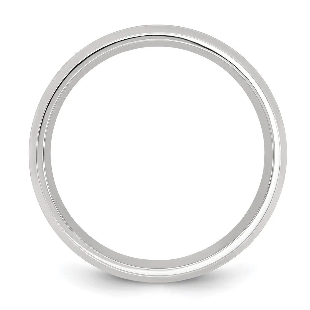 8mm Cobalt Polished Grooved Domed Standard Fit Band