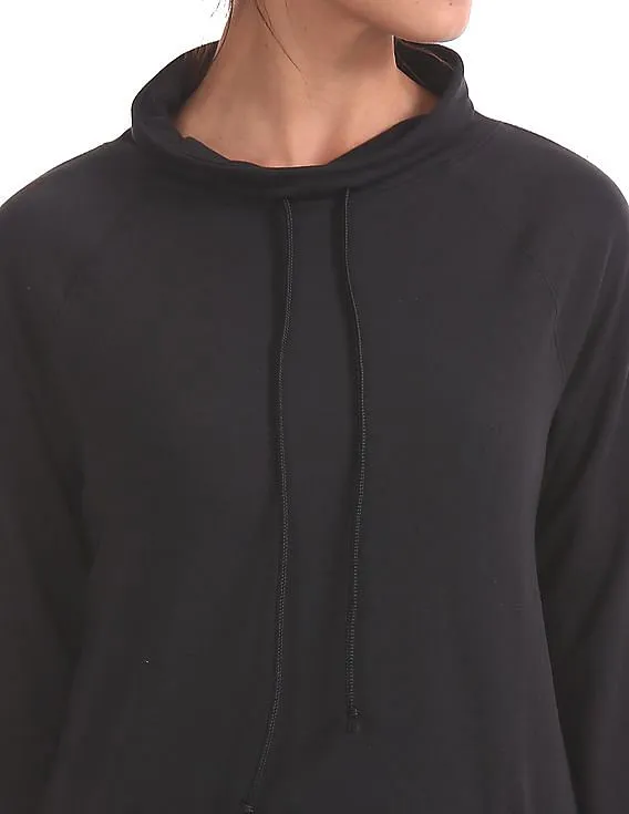 Aeropostale High Neck Solid Sweatshirt