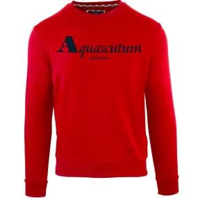 Aquascutum Bold London Logo Red Sweatshirt