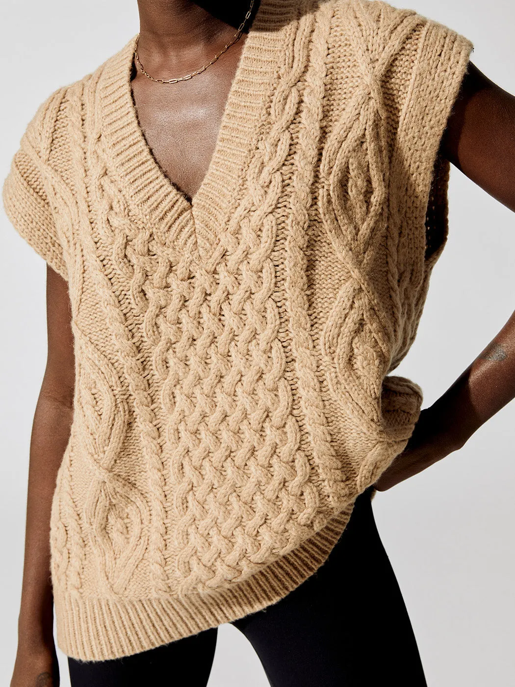 Audrey Sweater Vest - Camel