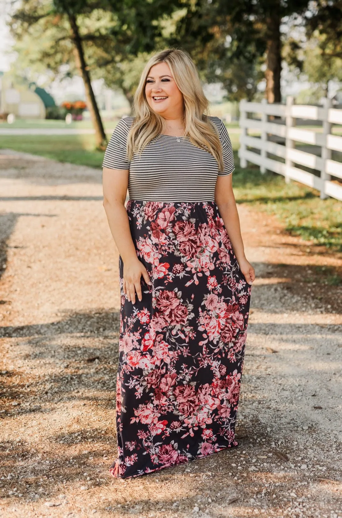 Beautiful As A Moonbeam Floral Maxi Dress- Ivory & Mauve