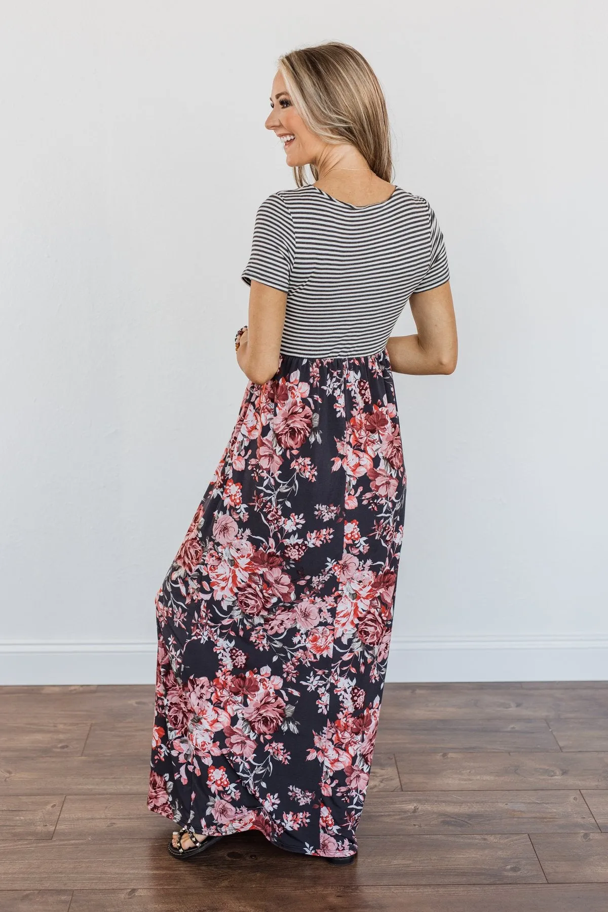 Beautiful As A Moonbeam Floral Maxi Dress- Ivory & Mauve