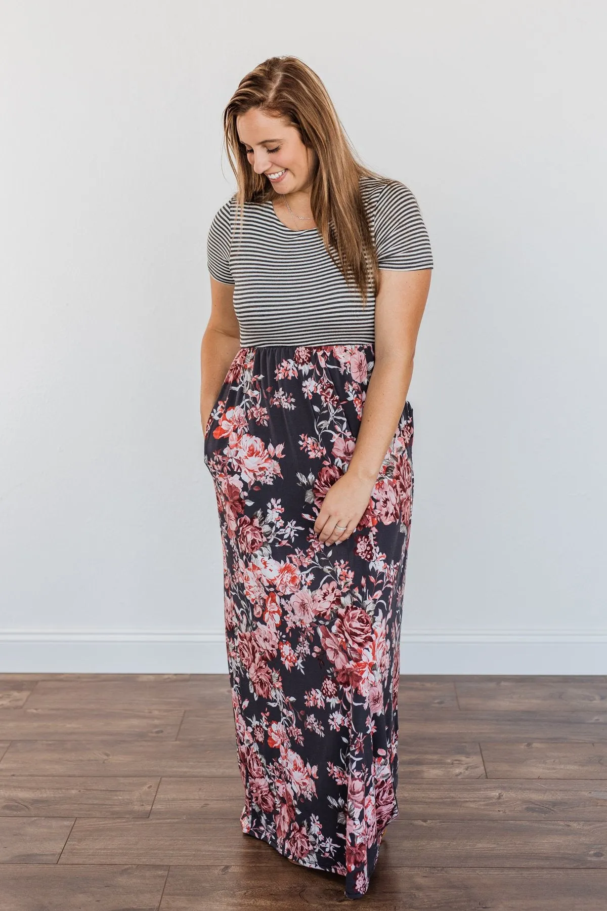 Beautiful As A Moonbeam Floral Maxi Dress- Ivory & Mauve