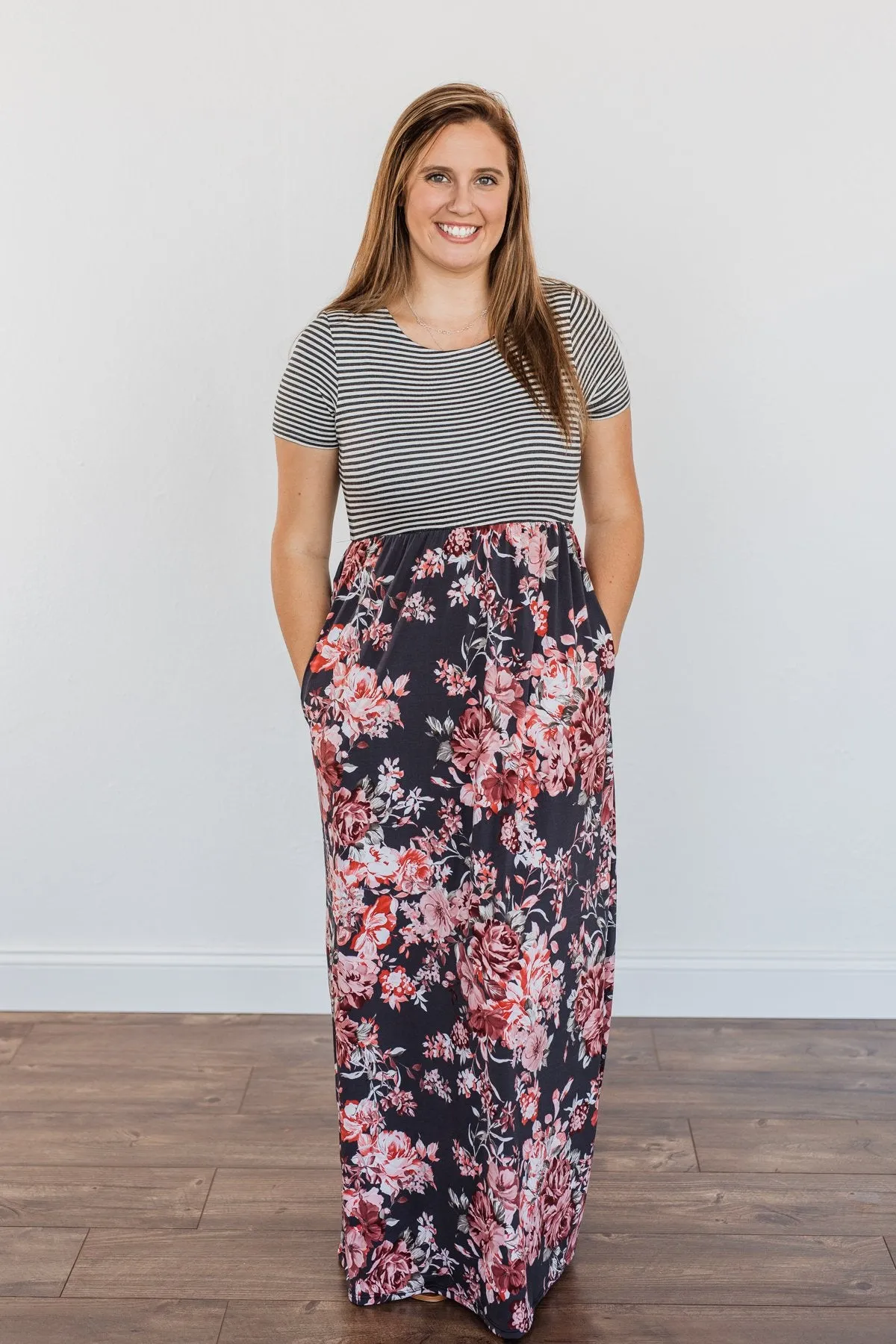 Beautiful As A Moonbeam Floral Maxi Dress- Ivory & Mauve