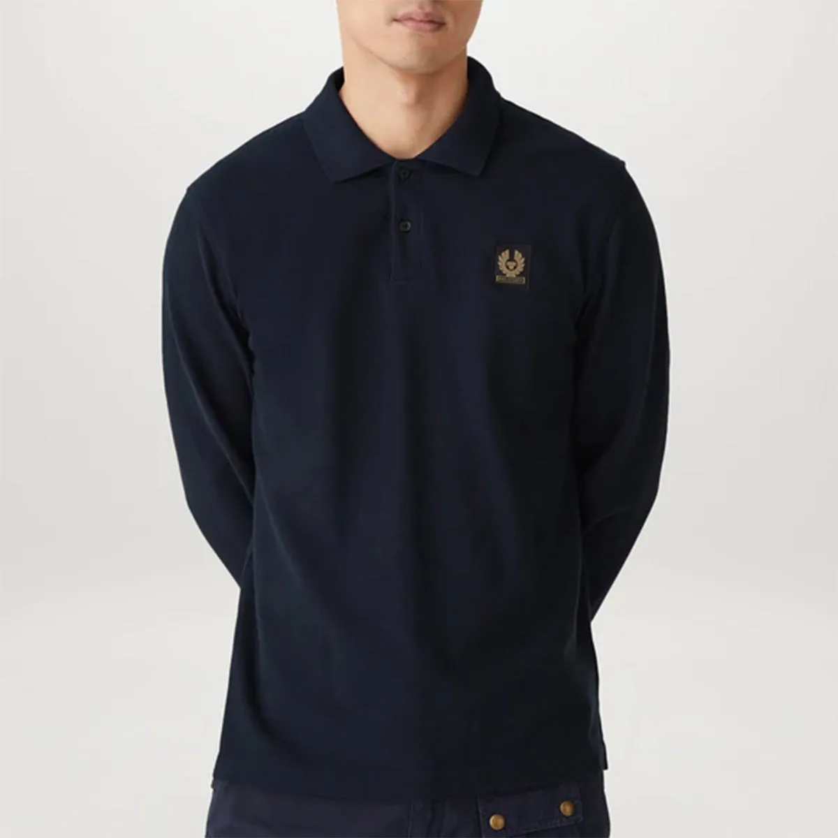 Belstaff - LS Patch Polo Shirt in Dark Ink