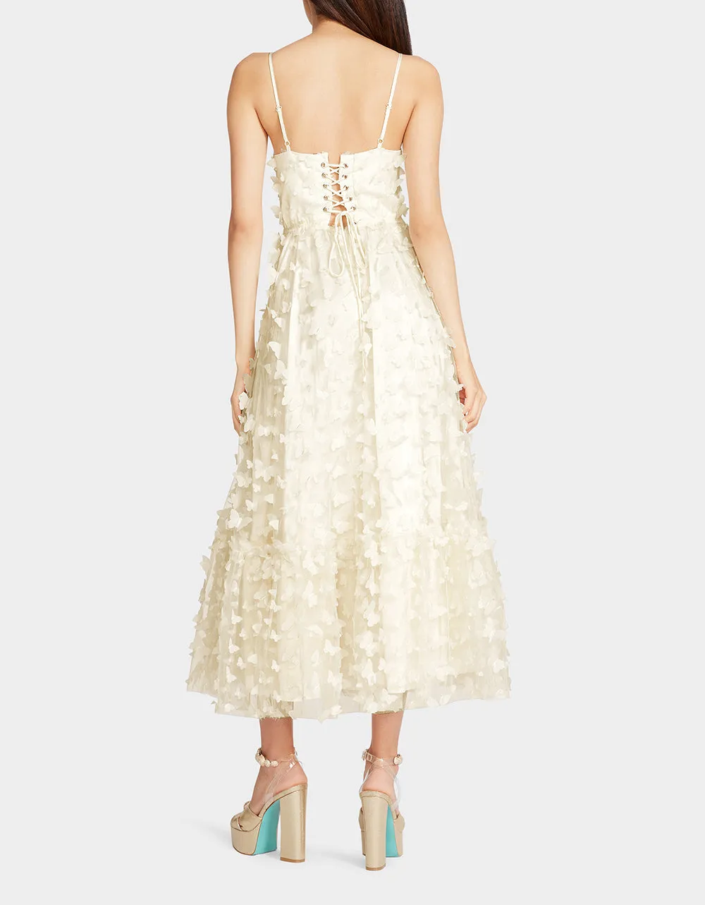 BETSEYS BUTTERFLY MAXI DRESS CREAM