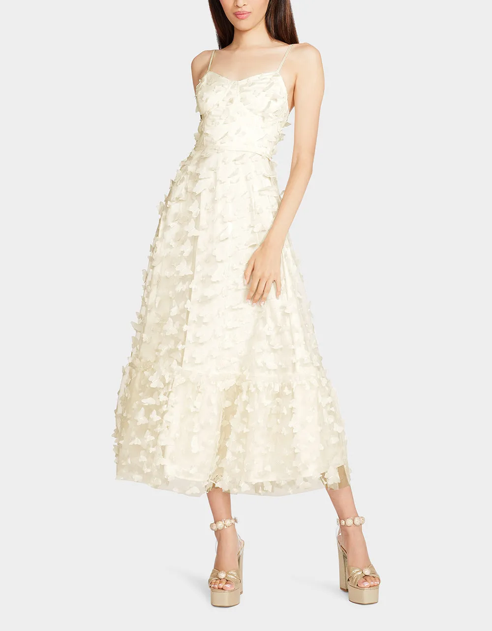 BETSEYS BUTTERFLY MAXI DRESS CREAM