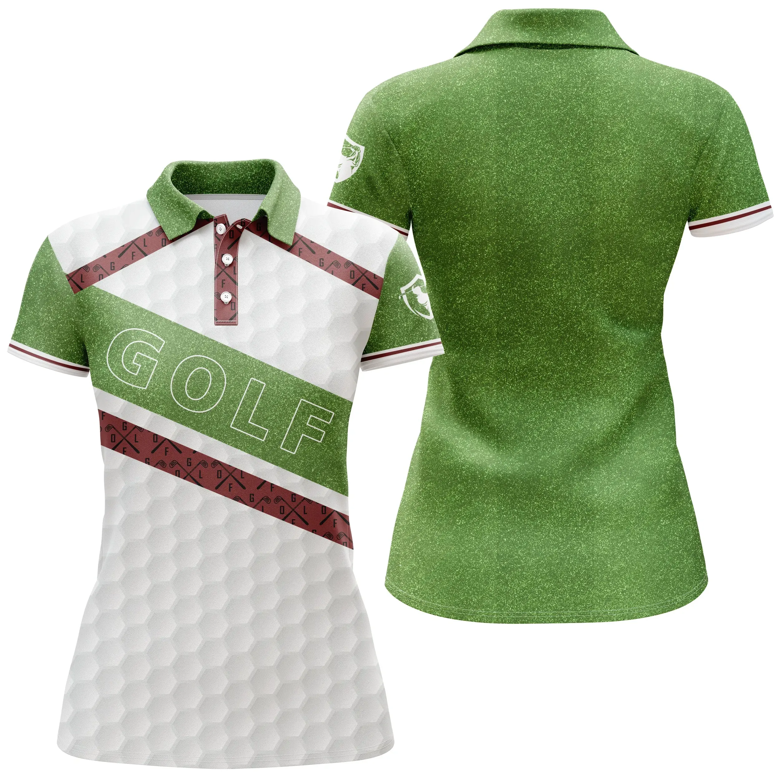 Cadeau Original Personnalisé Golfeur, Polo de Sport Homme Femme, Polo à Séchage Rapide, Impression Parcours de golf, Club de Gol