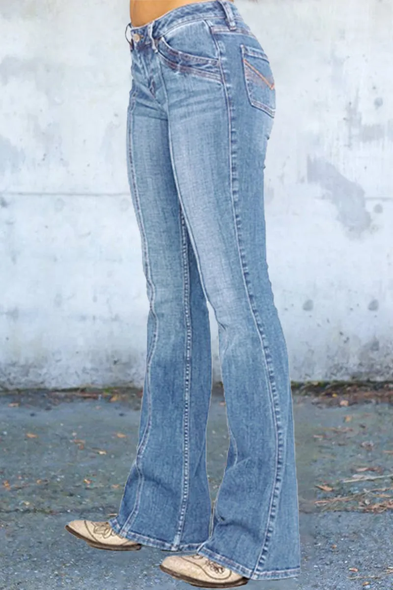 Casual Street Solid Solid Color Skinny Denim Jeans