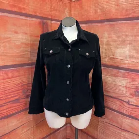 CHRISTINA ZINN BLACK CORD JACKET SIZE 1X TCA