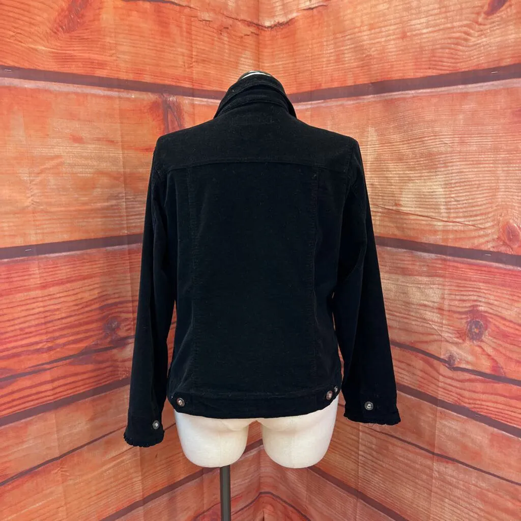 CHRISTINA ZINN BLACK CORD JACKET SIZE 1X TCA