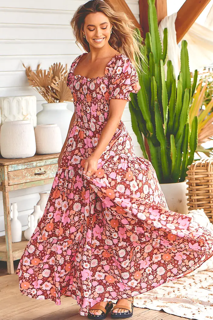 Claudette Maxi Dress Pixie print