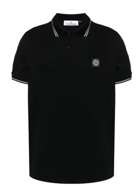 COMPASS-MOTIF COTTON POLO SHIRT