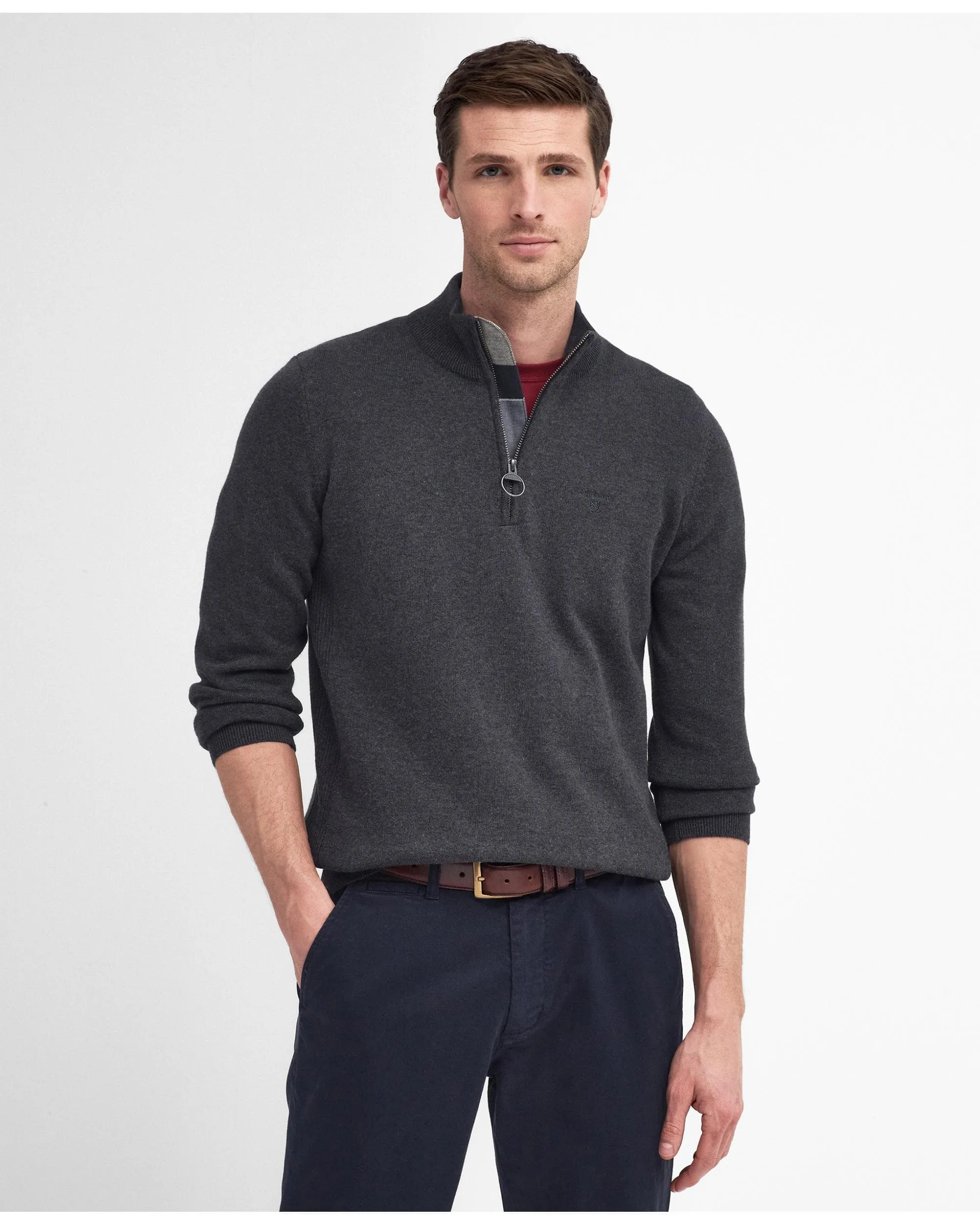 Cotton Mens Half Zip Jumper