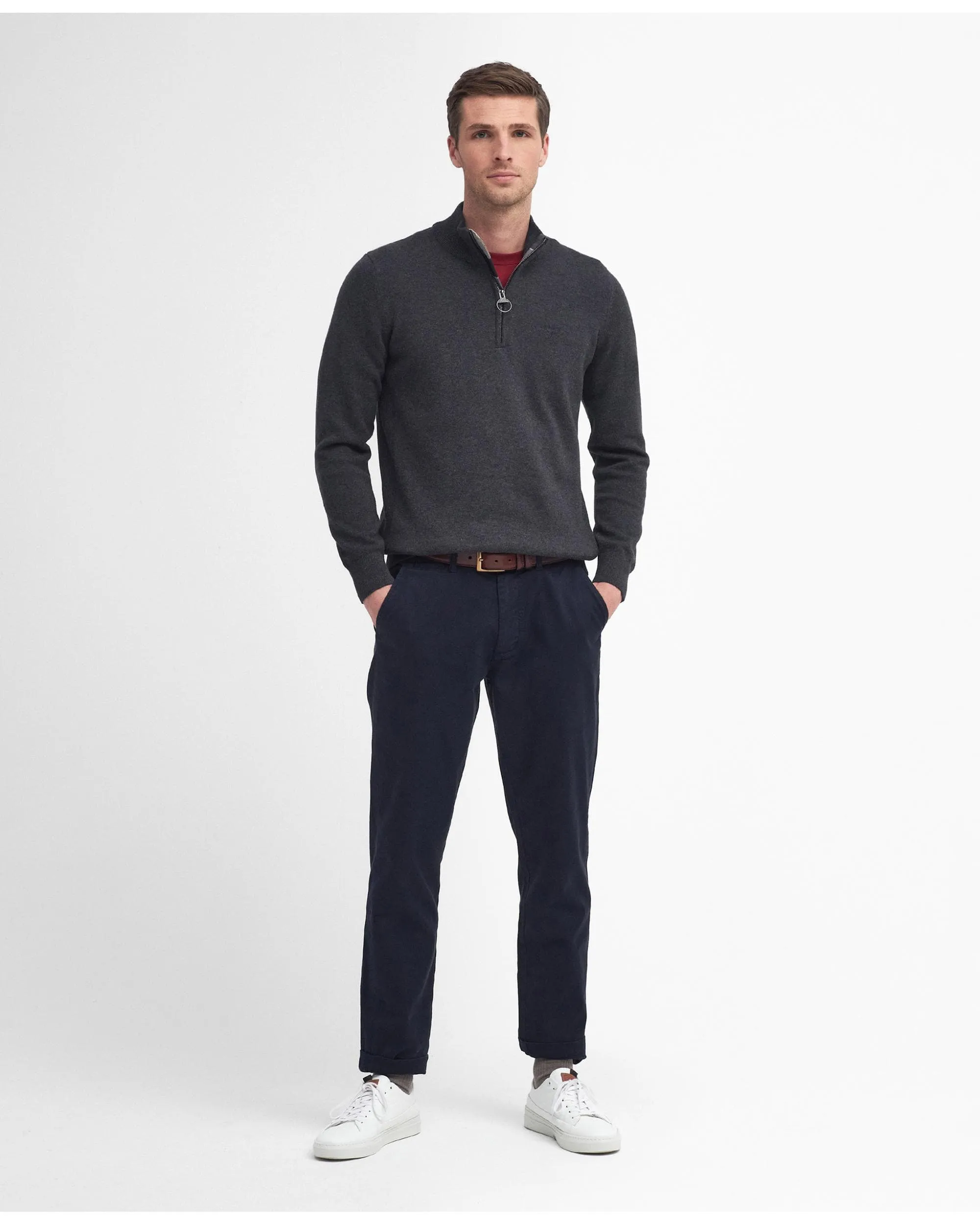 Cotton Mens Half Zip Jumper