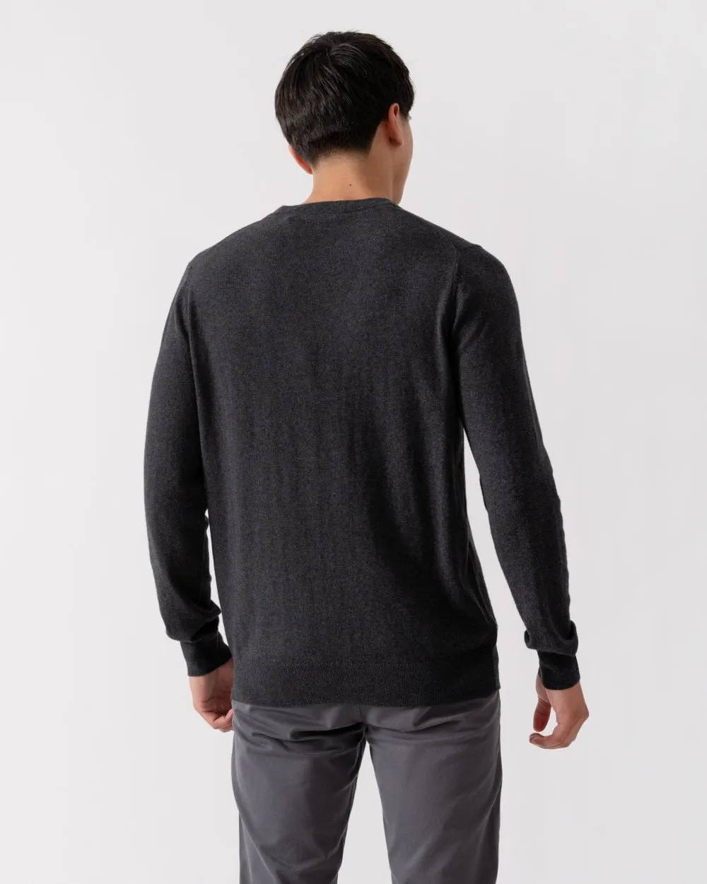 Cotton Merino Mens Crew Neck Jumper