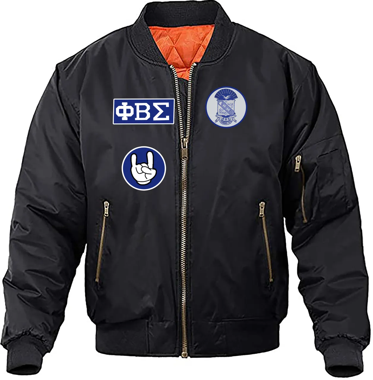 Deference Clothing® compatible with Phi Beta Sigma Clothing® Chapter 59 Bomber Jacket Patches