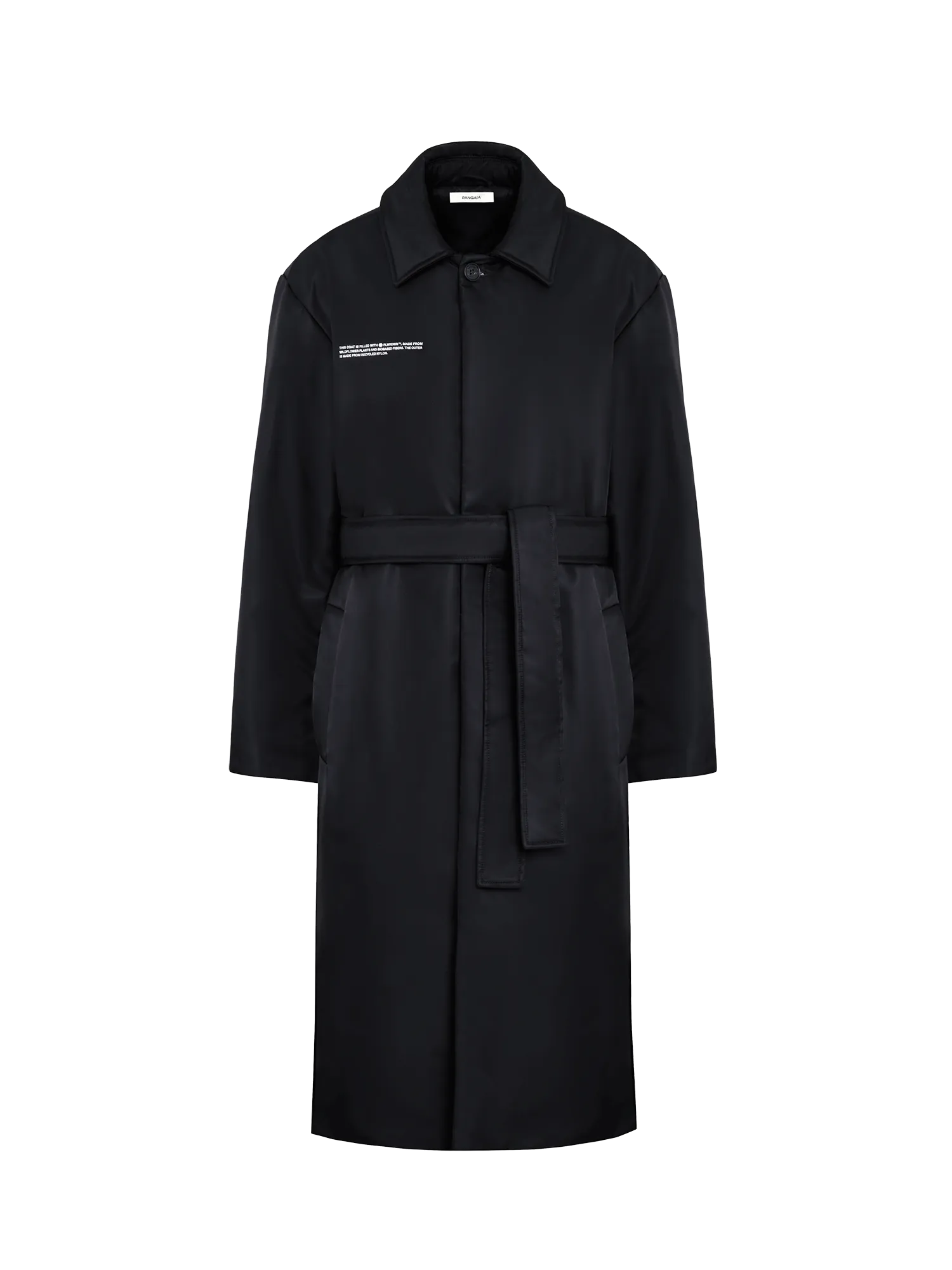 Flower-Warmth Trench Coat—black